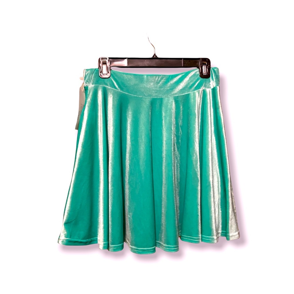 Mint Green Velvet Skirt